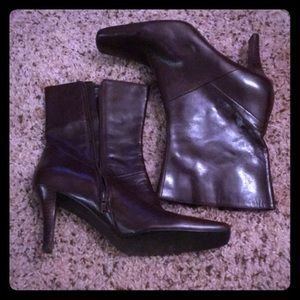 🛍Nine West Brown Leather Boots Sz 8